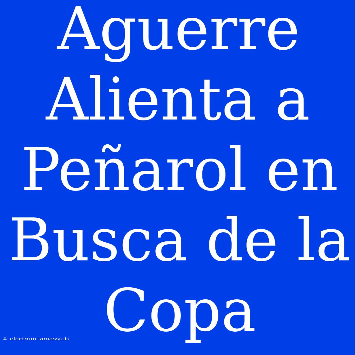 Aguerre Alienta A Peñarol En Busca De La Copa