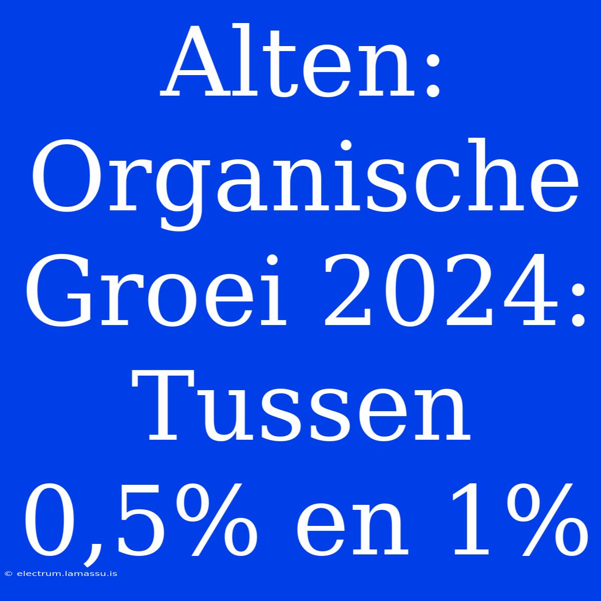 Alten: Organische Groei 2024: Tussen 0,5% En 1%