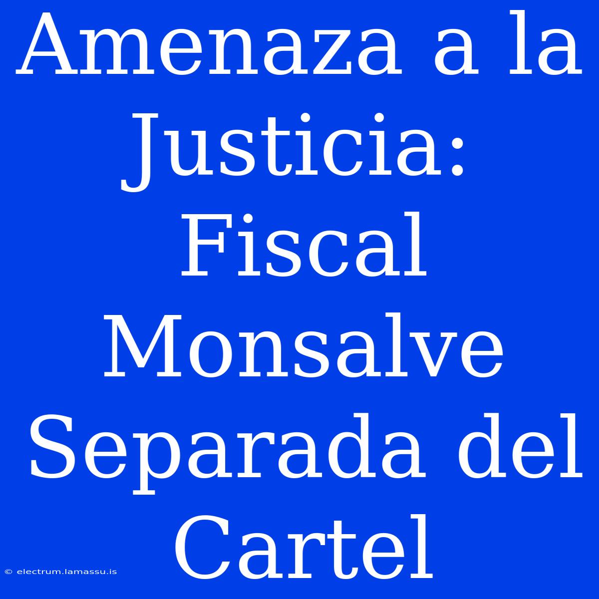 Amenaza A La Justicia: Fiscal Monsalve Separada Del Cartel