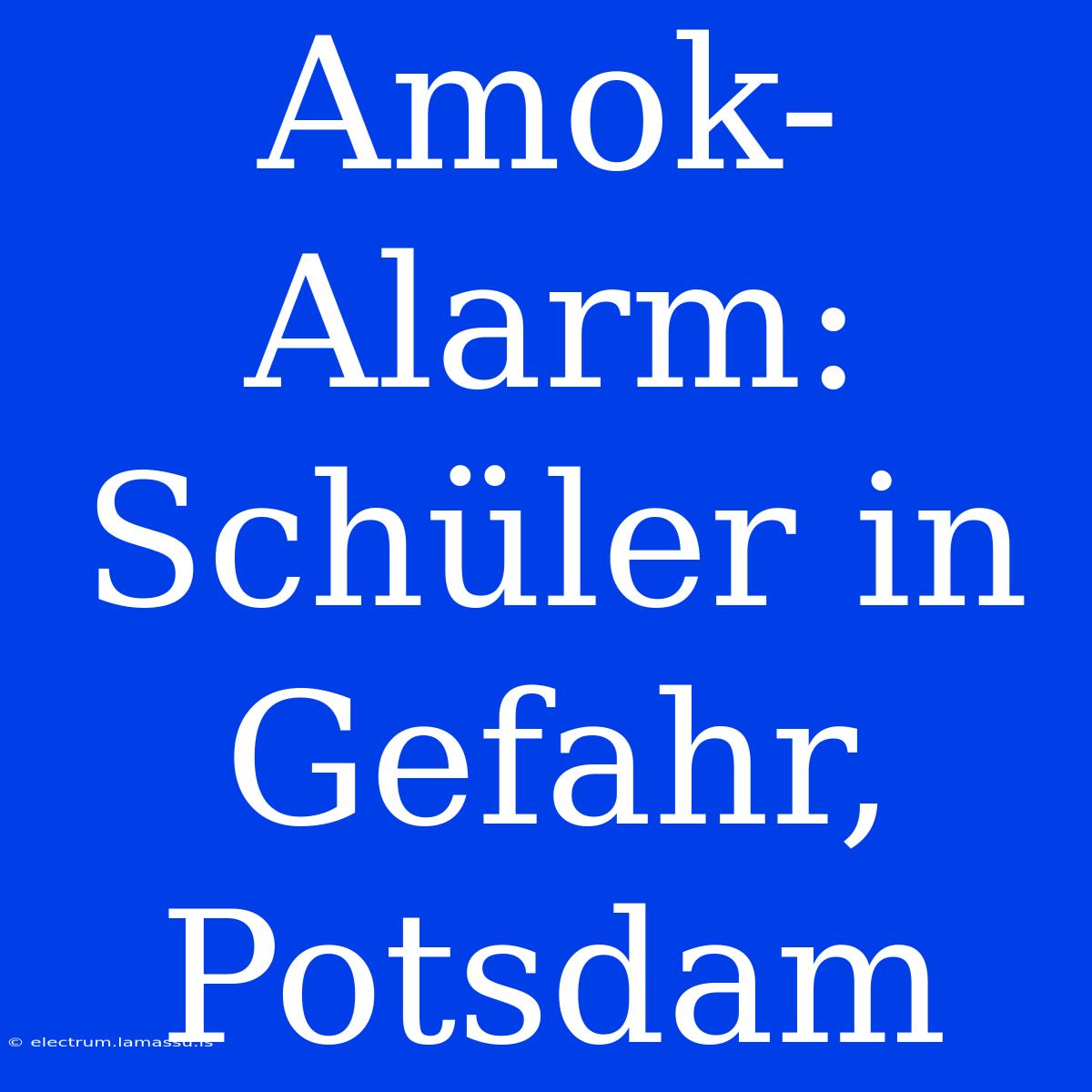 Amok-Alarm: Schüler In Gefahr, Potsdam