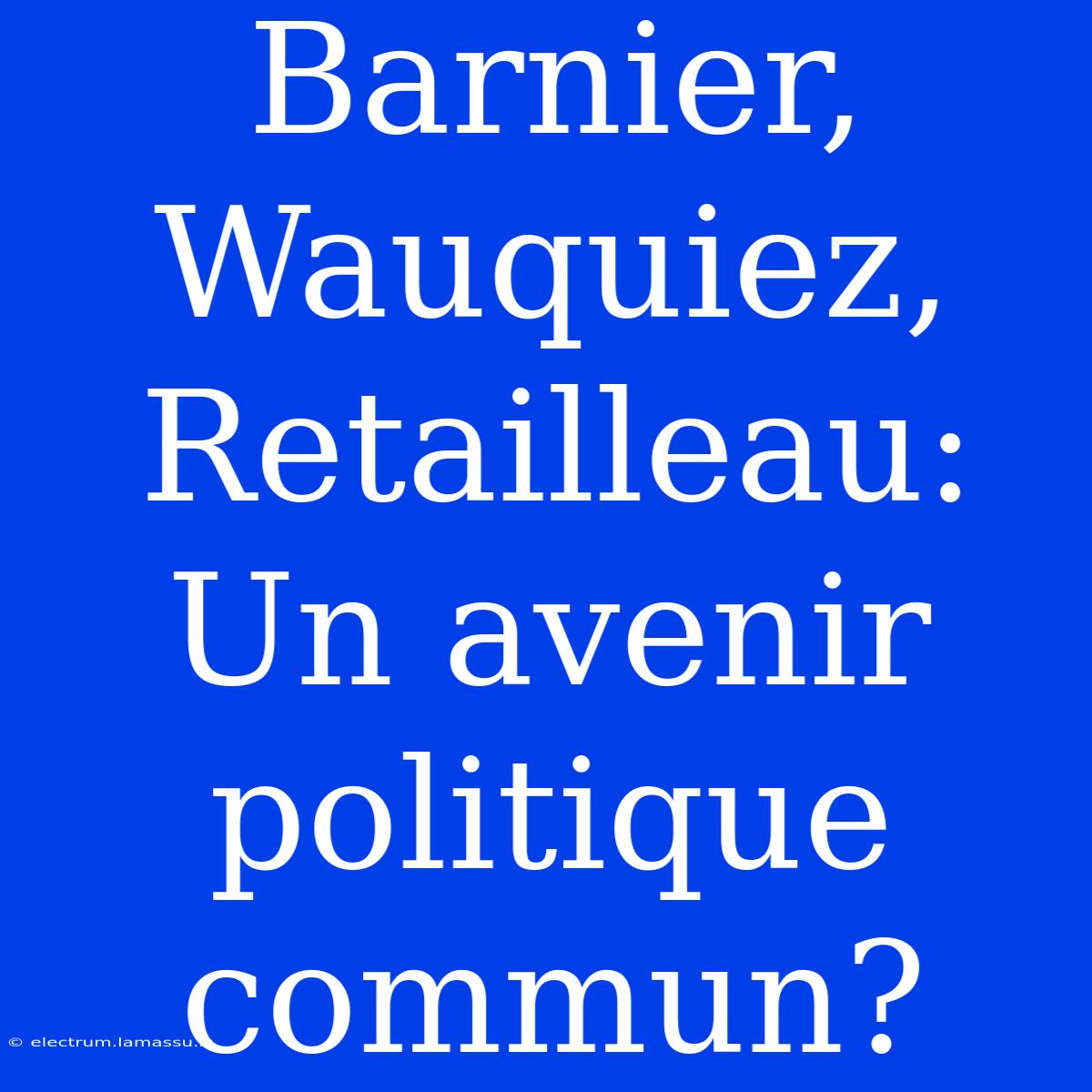 Barnier, Wauquiez, Retailleau: Un Avenir Politique Commun? 