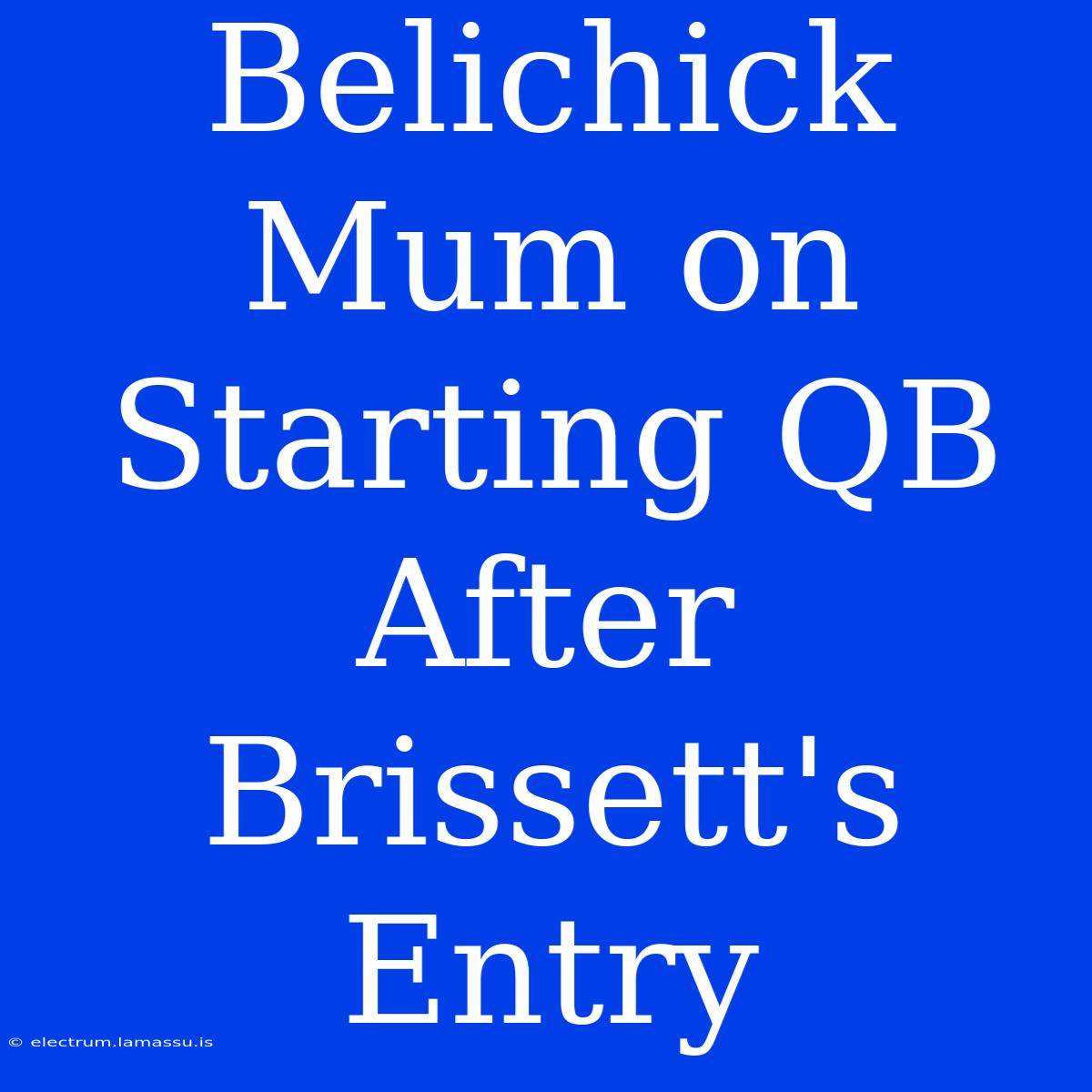 Belichick Mum On Starting QB After Brissett's Entry