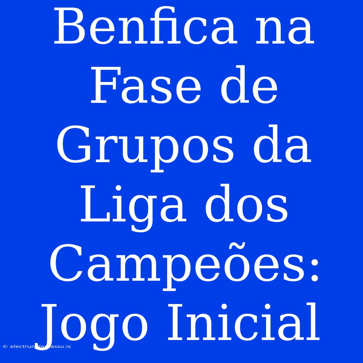 Benfica Na Fase De Grupos Da Liga Dos Campeões: Jogo Inicial