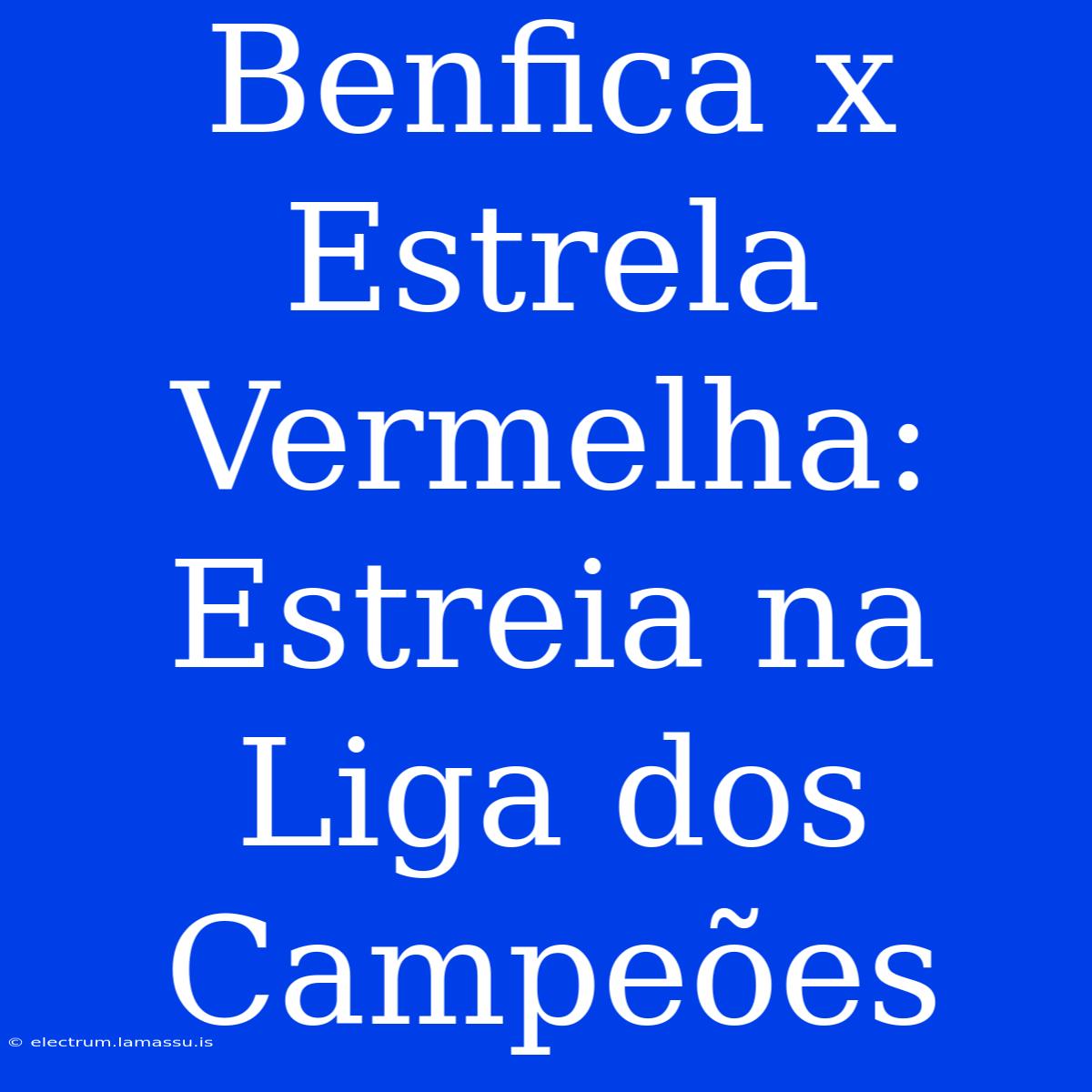 Benfica X Estrela Vermelha: Estreia Na Liga Dos Campeões