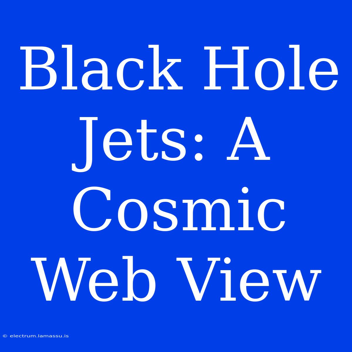 Black Hole Jets: A Cosmic Web View