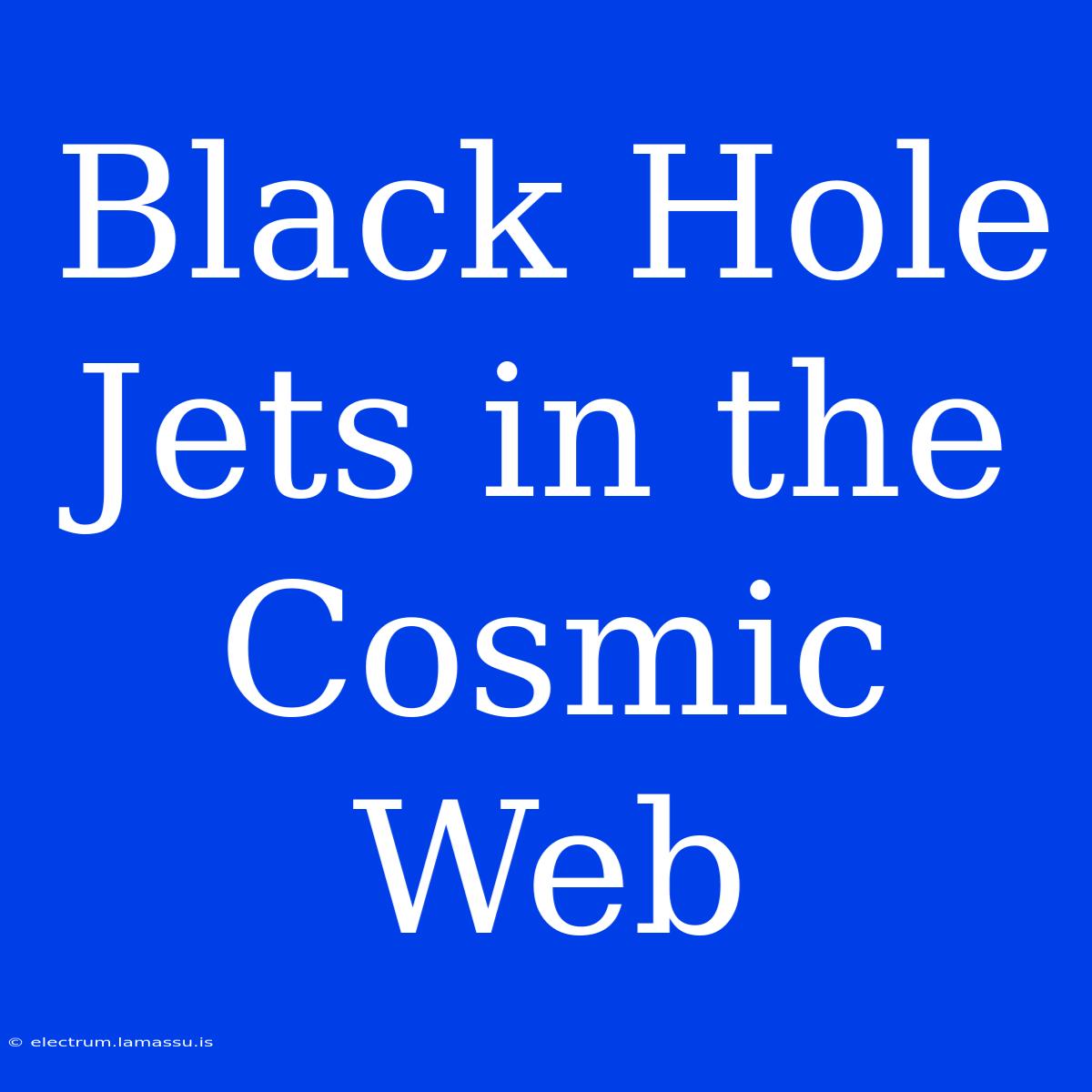 Black Hole Jets In The Cosmic Web