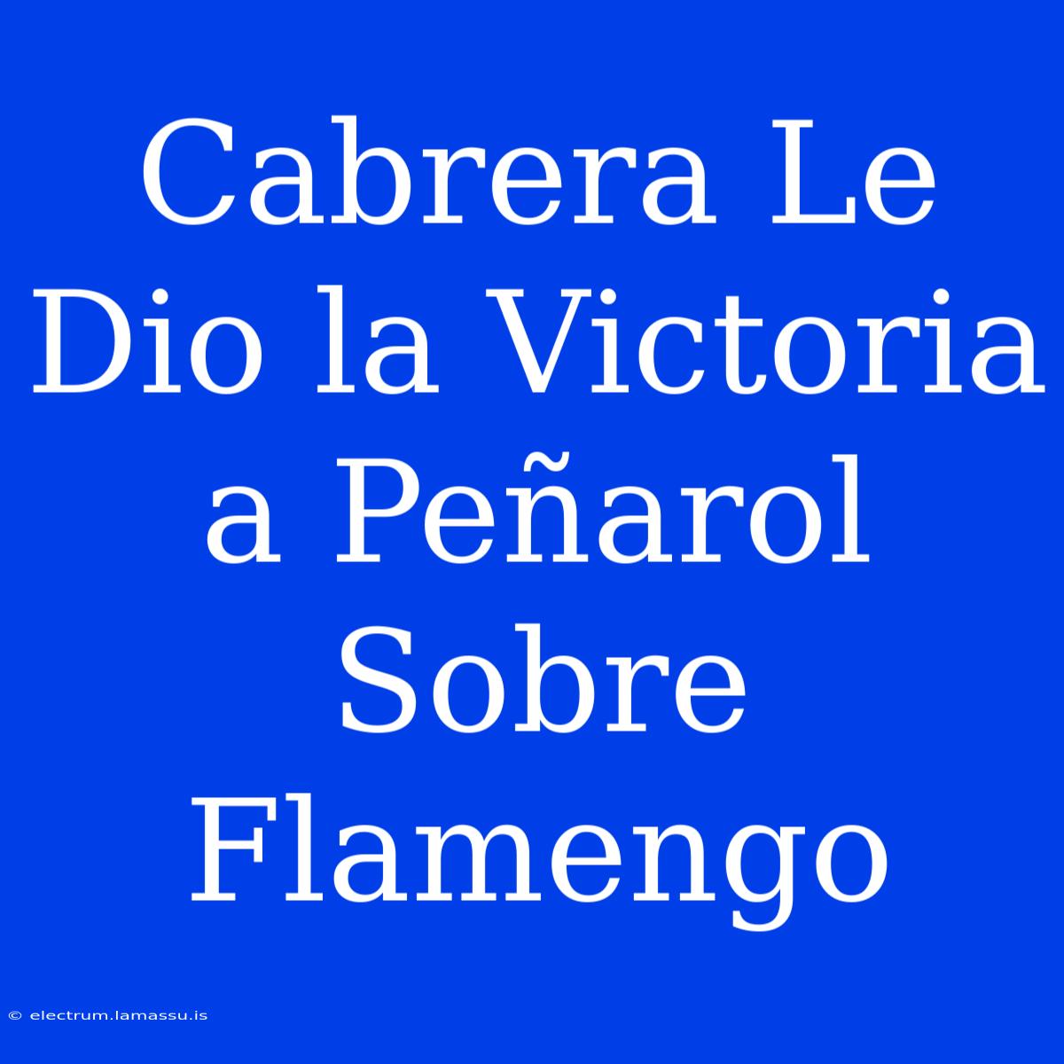 Cabrera Le Dio La Victoria A Peñarol Sobre Flamengo