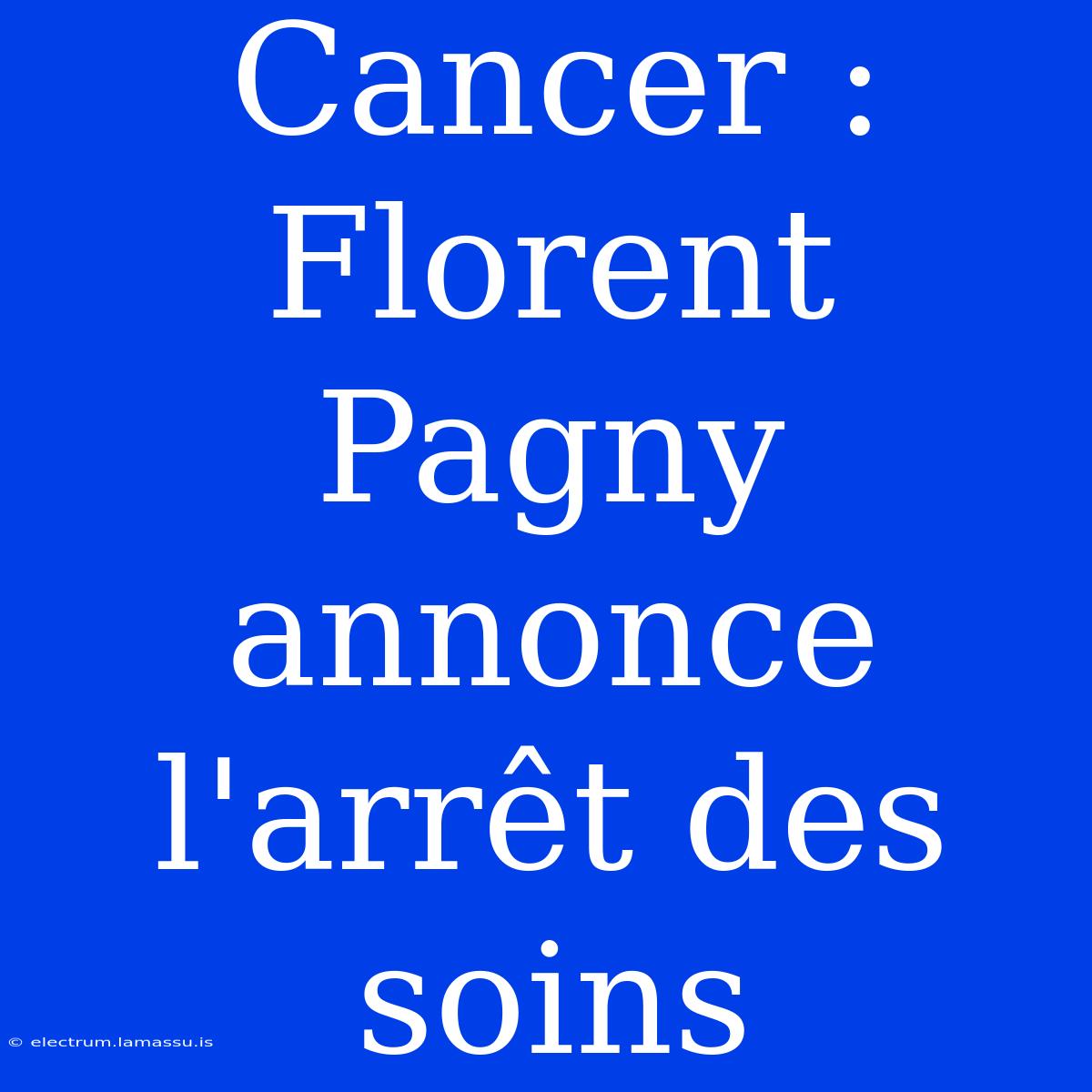 Cancer : Florent Pagny Annonce L'arrêt Des Soins