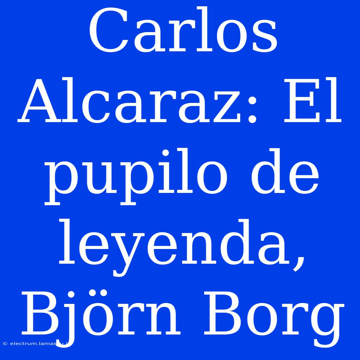 Carlos Alcaraz: El Pupilo De Leyenda, Björn Borg