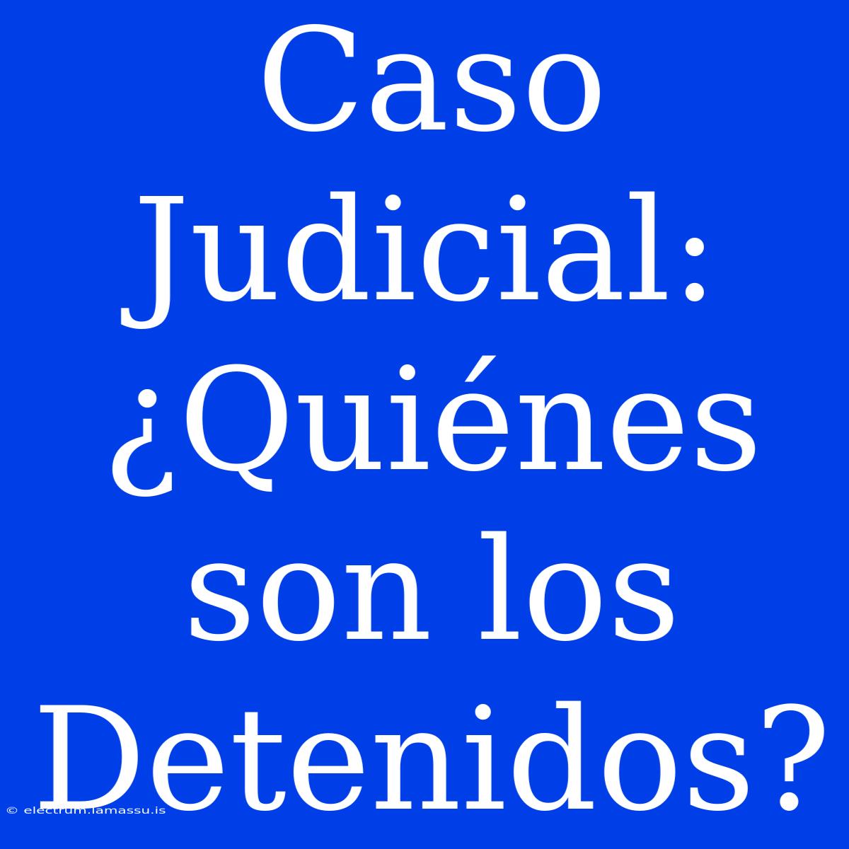 Caso Judicial: ¿Quiénes Son Los Detenidos?