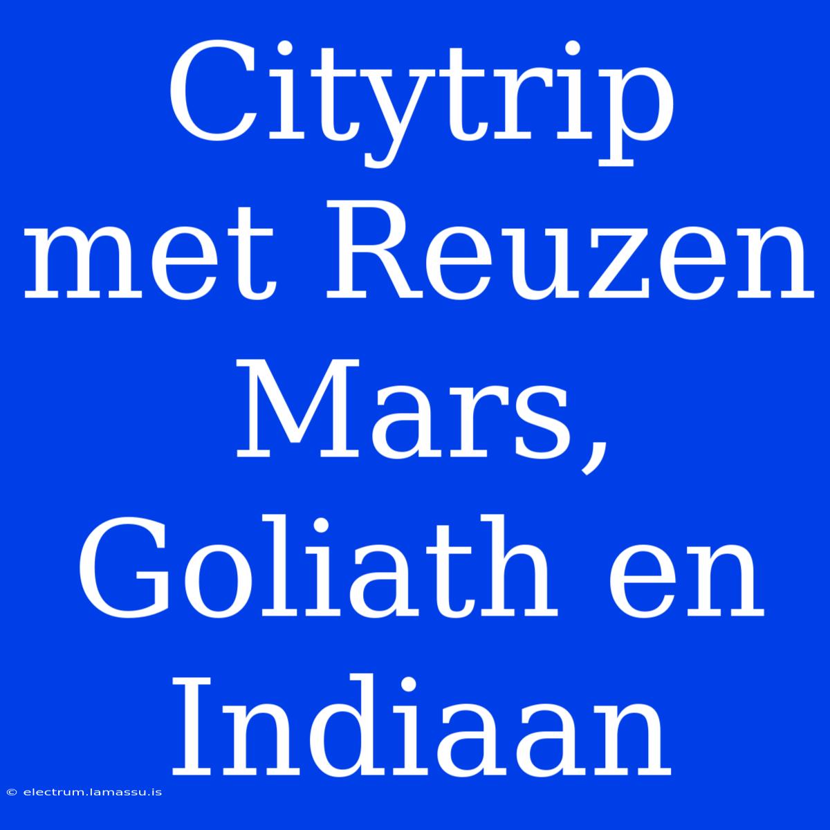 Citytrip Met Reuzen Mars, Goliath En Indiaan