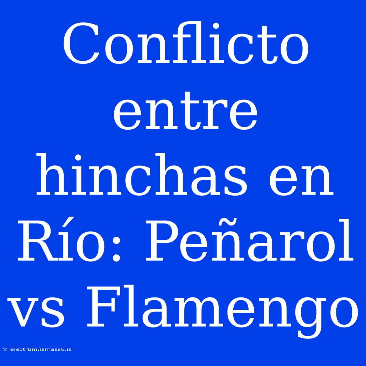 Conflicto Entre Hinchas En Río: Peñarol Vs Flamengo 