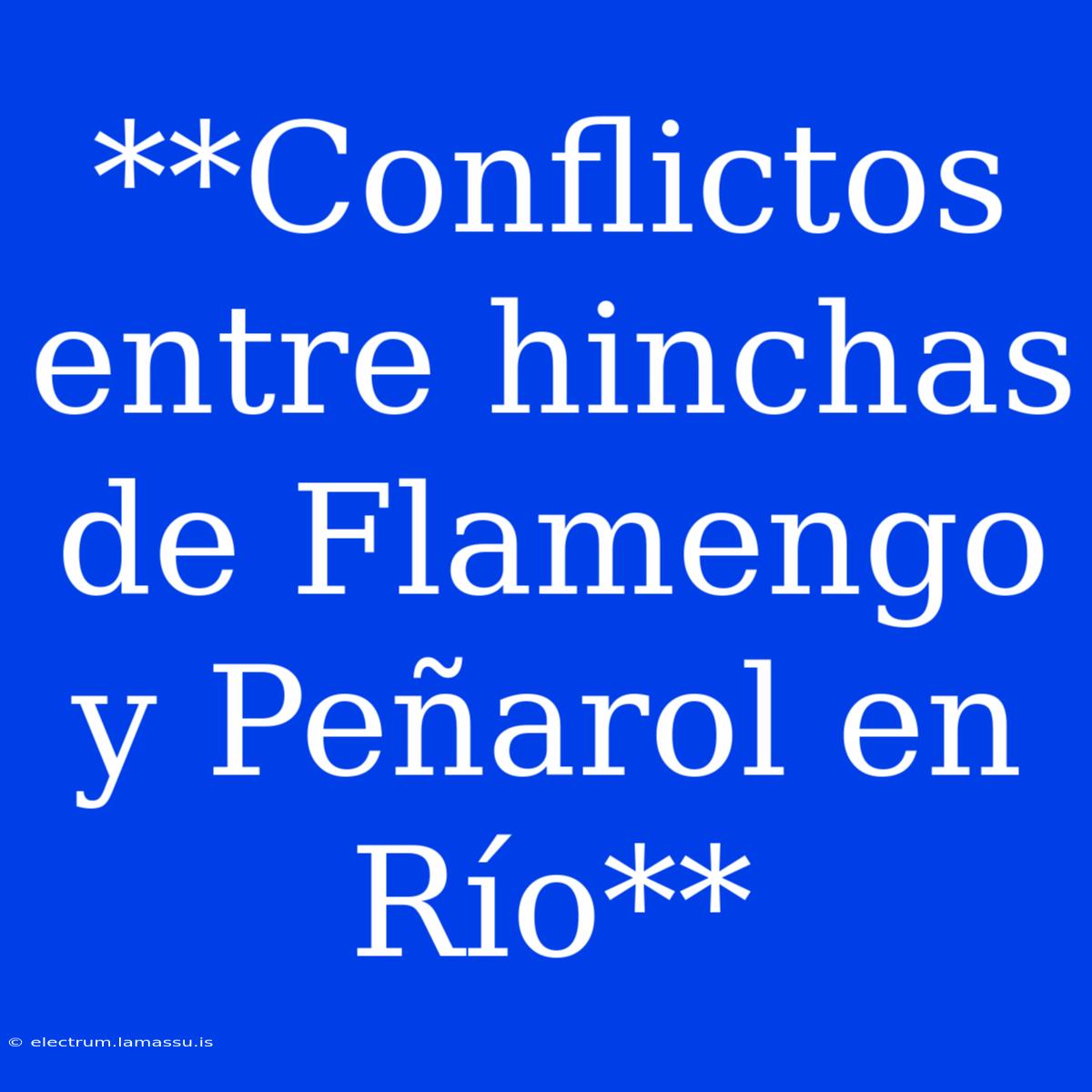 **Conflictos Entre Hinchas De Flamengo Y Peñarol En Río**