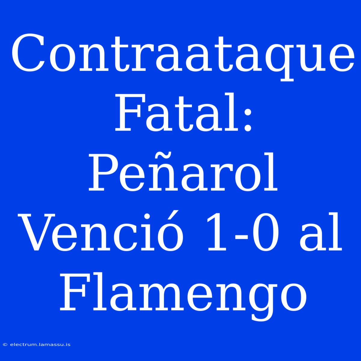 Contraataque Fatal: Peñarol Venció 1-0 Al Flamengo