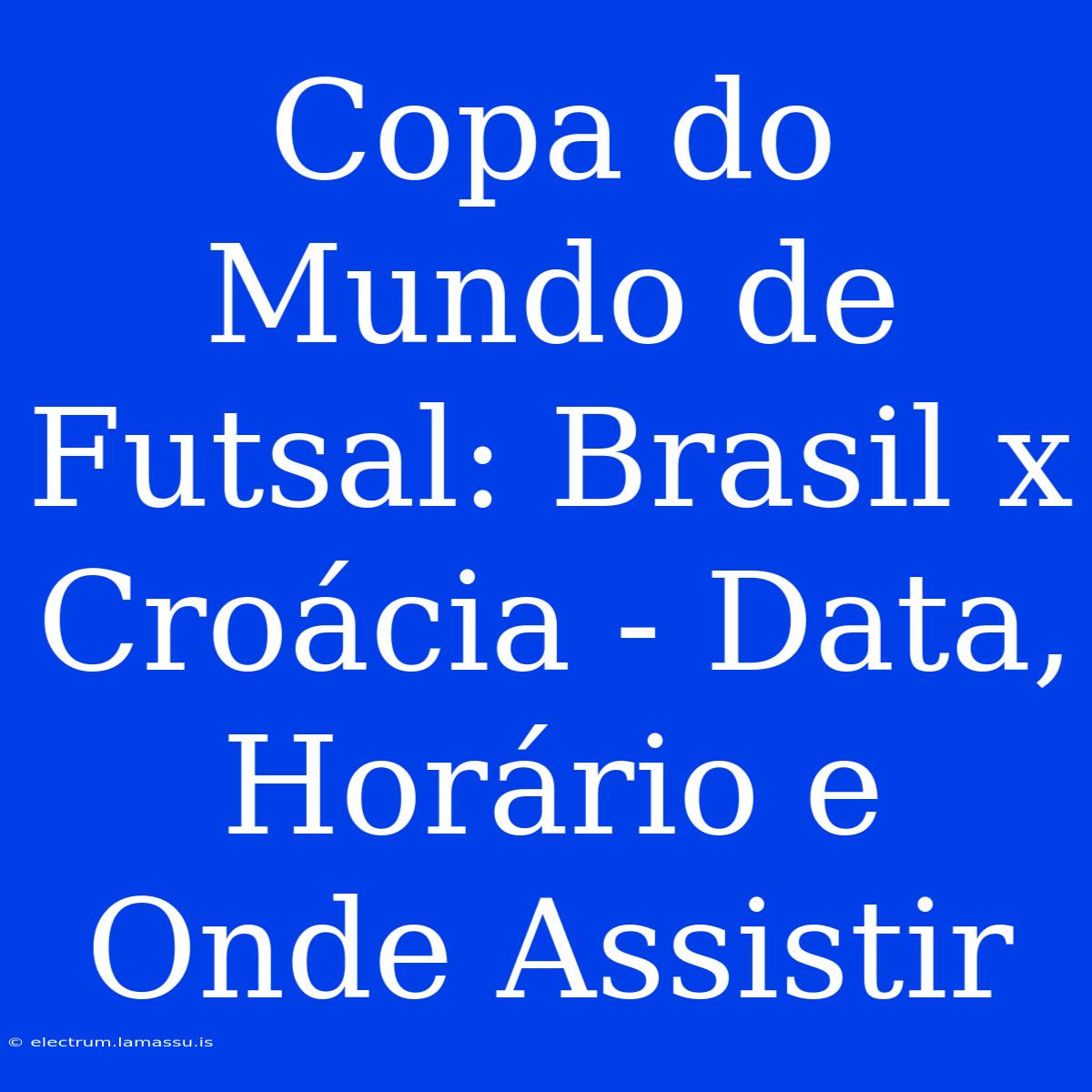 Copa Do Mundo De Futsal: Brasil X Croácia - Data, Horário E Onde Assistir