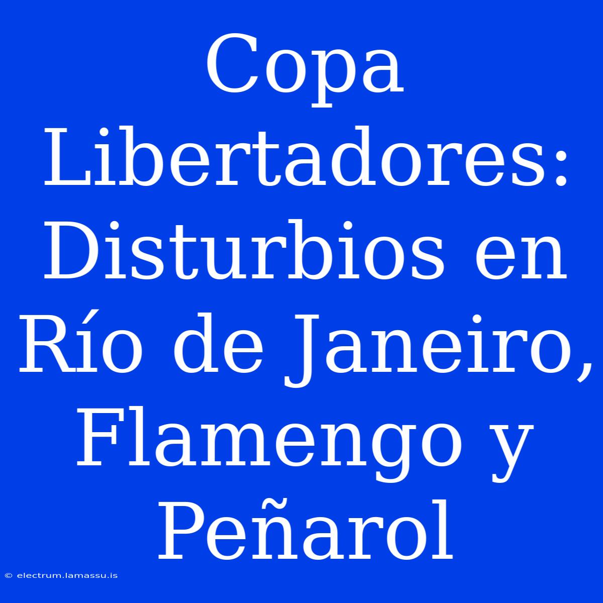 Copa Libertadores: Disturbios En Río De Janeiro, Flamengo Y Peñarol