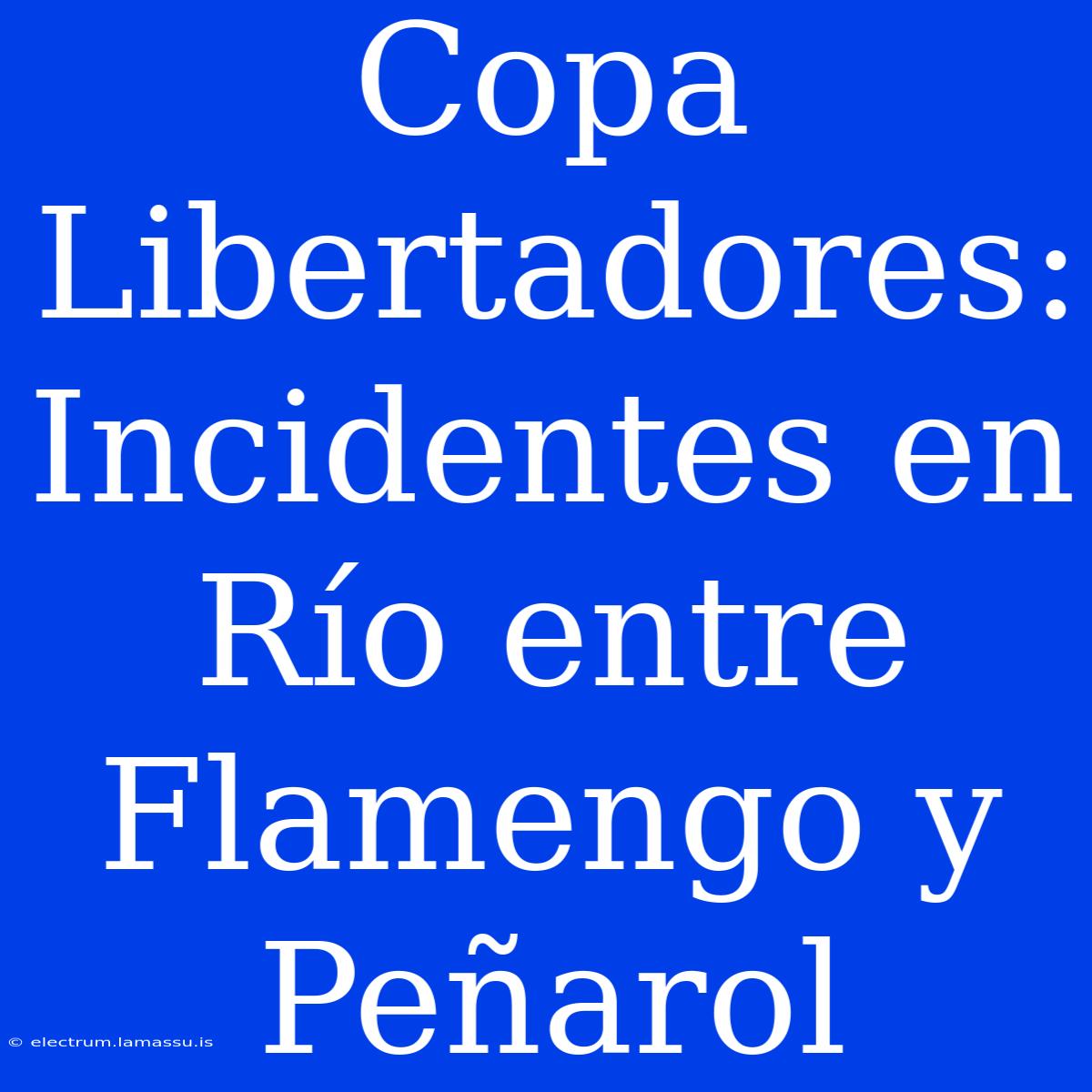 Copa Libertadores:  Incidentes En Río Entre Flamengo Y Peñarol