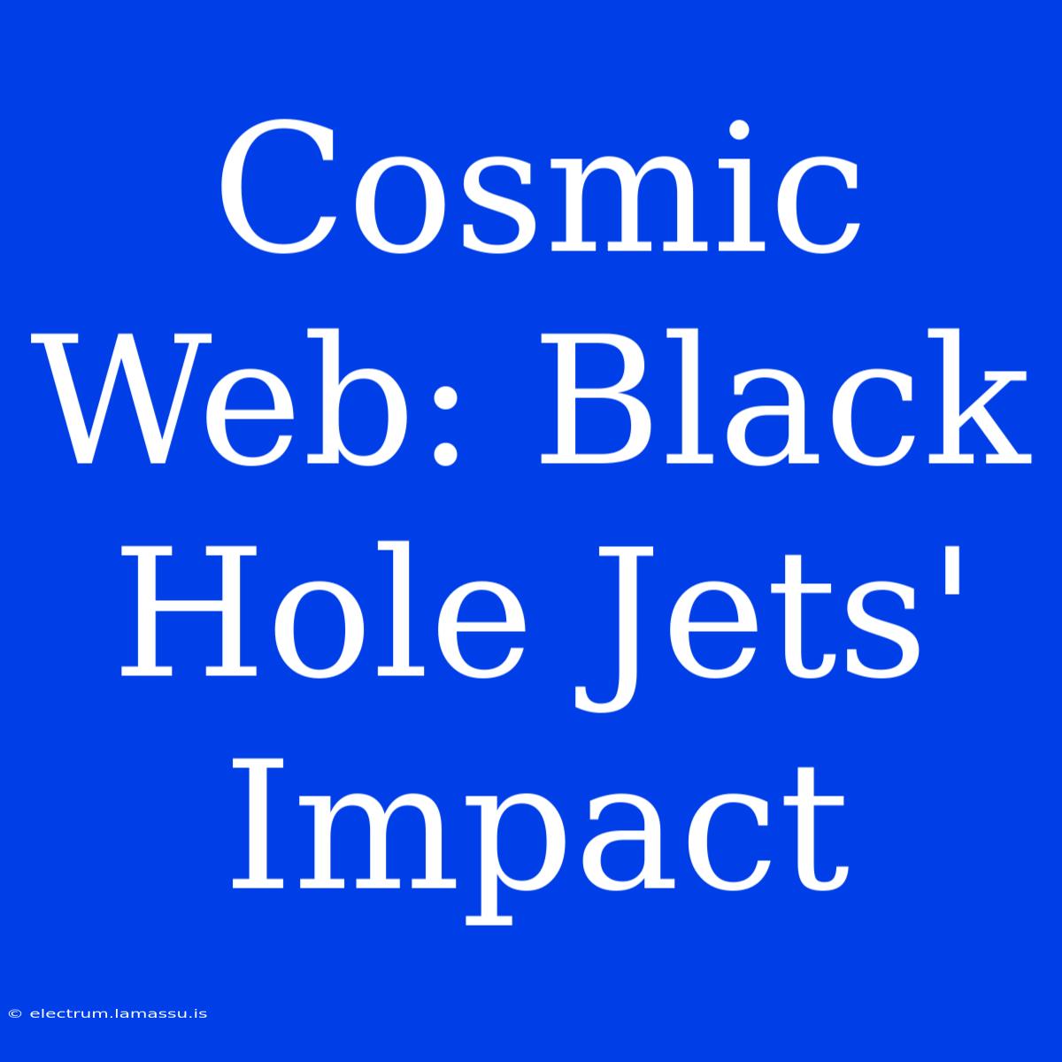 Cosmic Web: Black Hole Jets' Impact