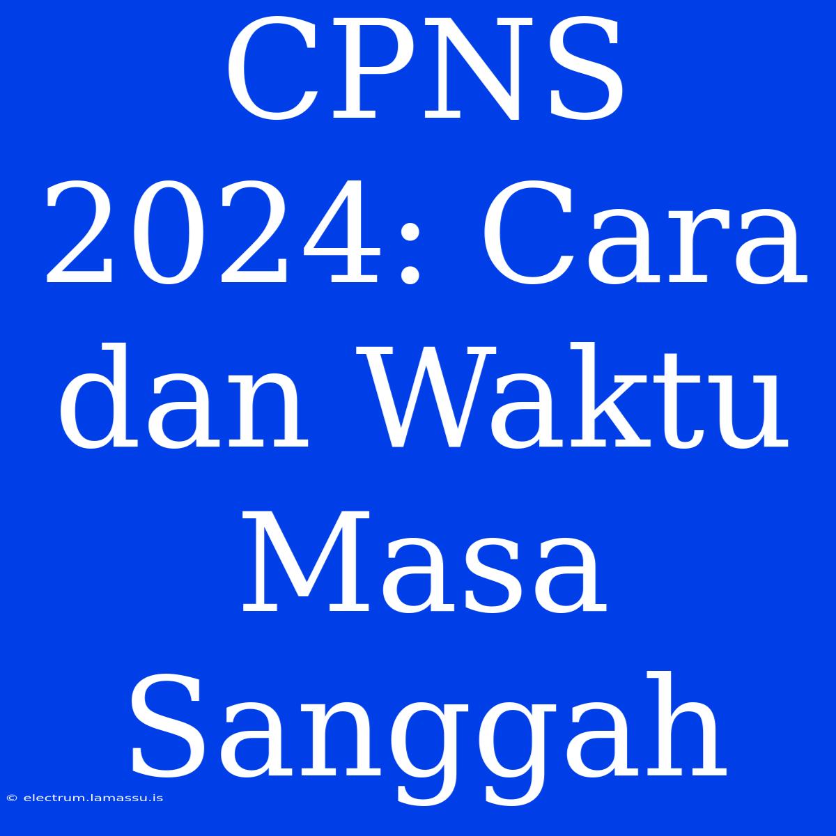 CPNS 2024: Cara Dan Waktu Masa Sanggah