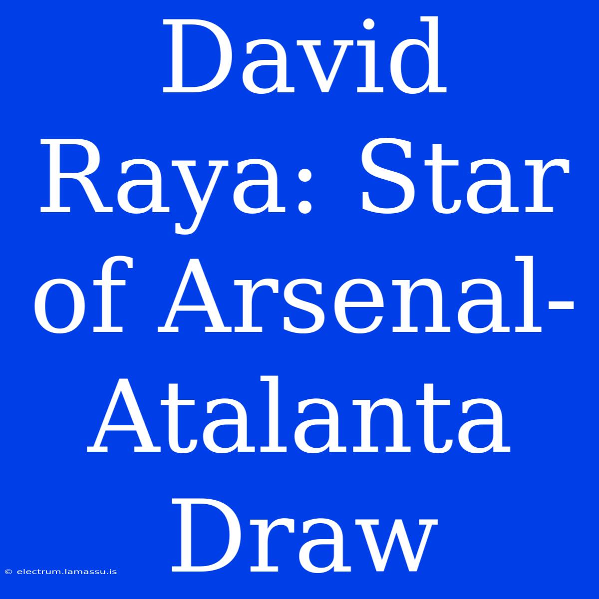 David Raya: Star Of Arsenal-Atalanta Draw