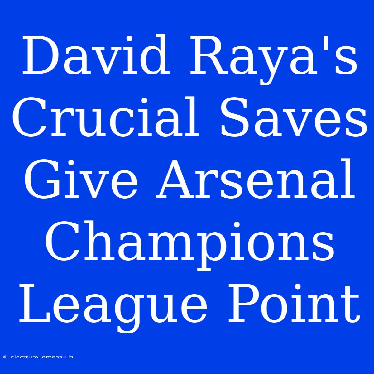 David Raya's Crucial Saves Give Arsenal Champions League Point