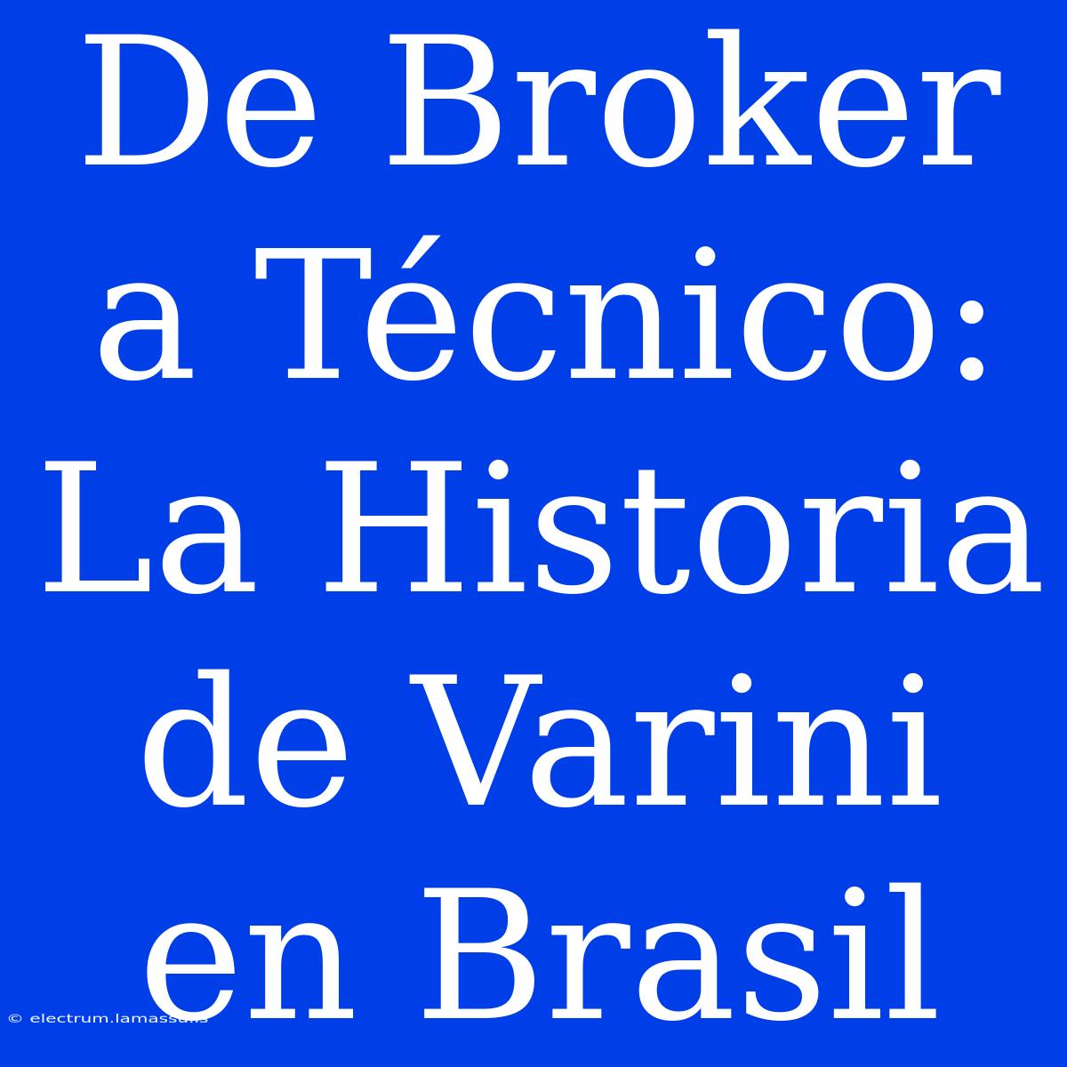 De Broker A Técnico: La Historia De Varini En Brasil