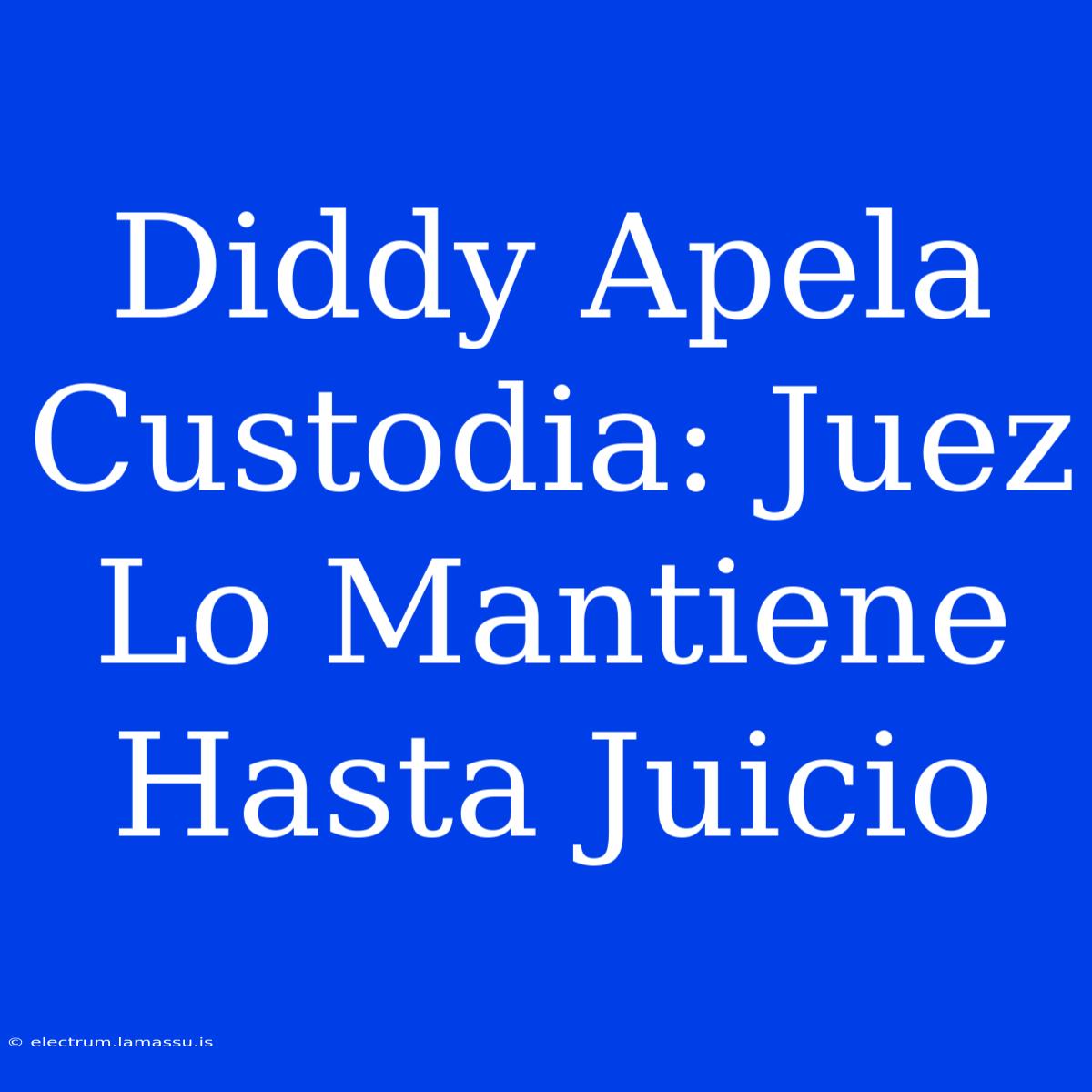 Diddy Apela Custodia: Juez Lo Mantiene Hasta Juicio