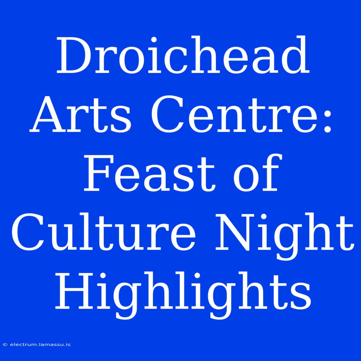 Droichead Arts Centre: Feast Of Culture Night Highlights