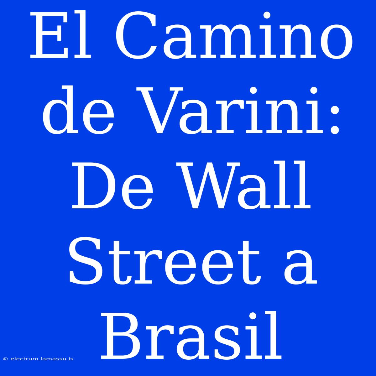 El Camino De Varini: De Wall Street A Brasil