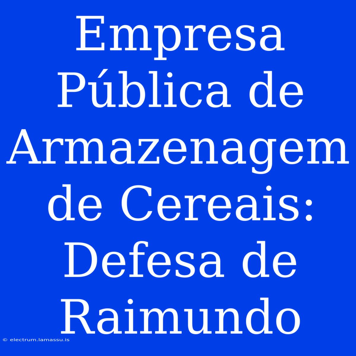 Empresa Pública De Armazenagem De Cereais: Defesa De Raimundo