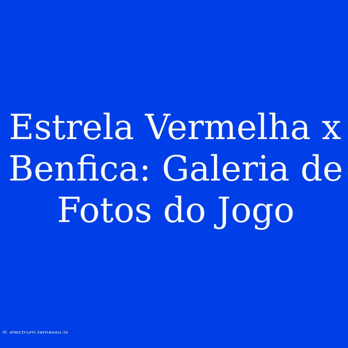 Estrela Vermelha X Benfica: Galeria De Fotos Do Jogo