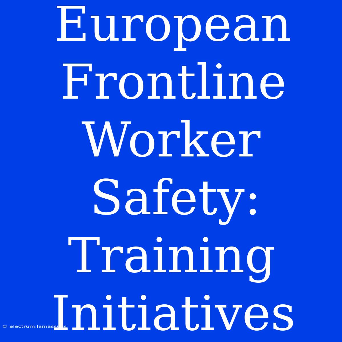 European Frontline Worker Safety: Training Initiatives 