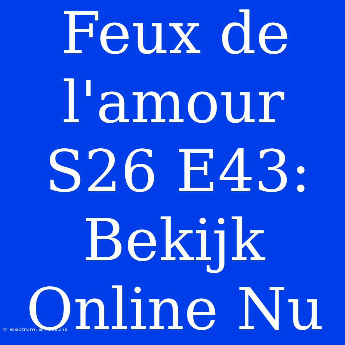 Feux De L'amour S26 E43: Bekijk Online Nu