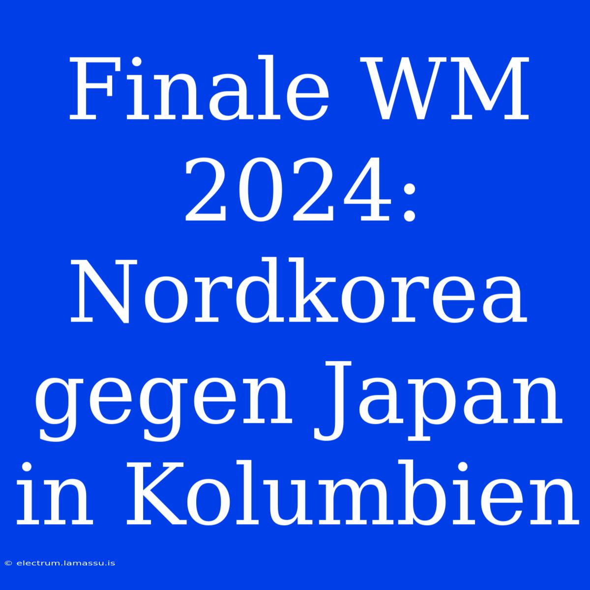 Finale WM 2024: Nordkorea Gegen Japan In Kolumbien