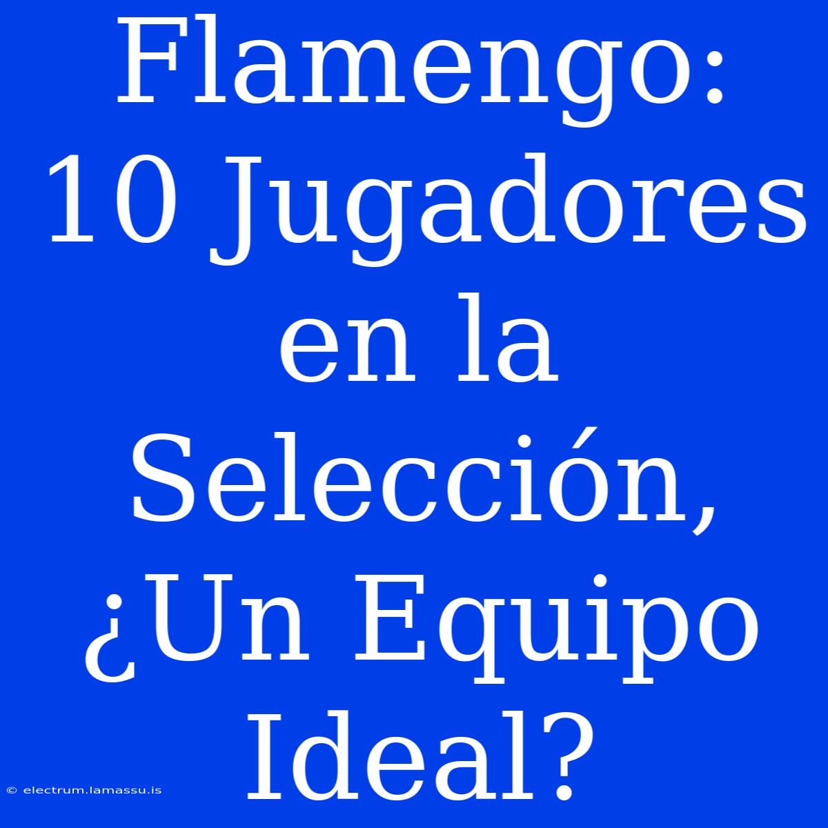 Flamengo: 10 Jugadores En La Selección, ¿Un Equipo Ideal?