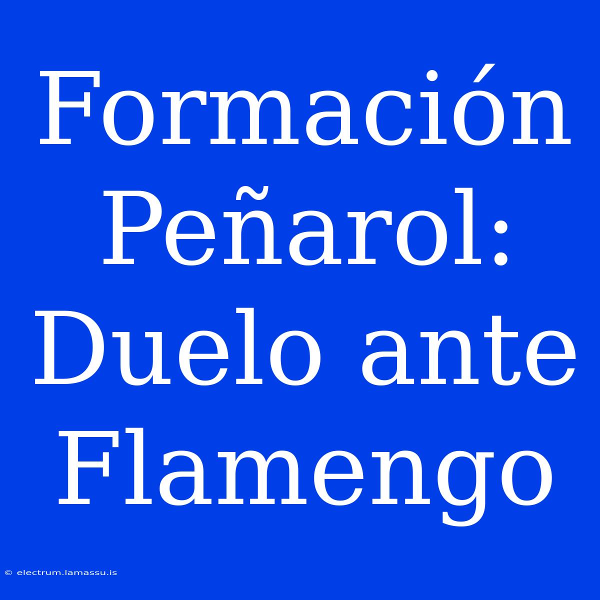 Formación Peñarol: Duelo Ante Flamengo