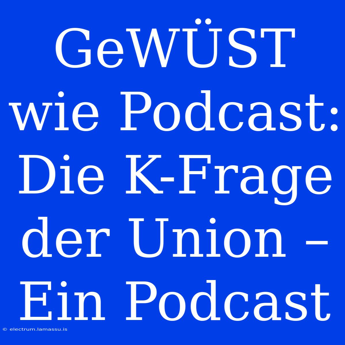 GeWÜST Wie Podcast: Die K-Frage Der Union – Ein Podcast