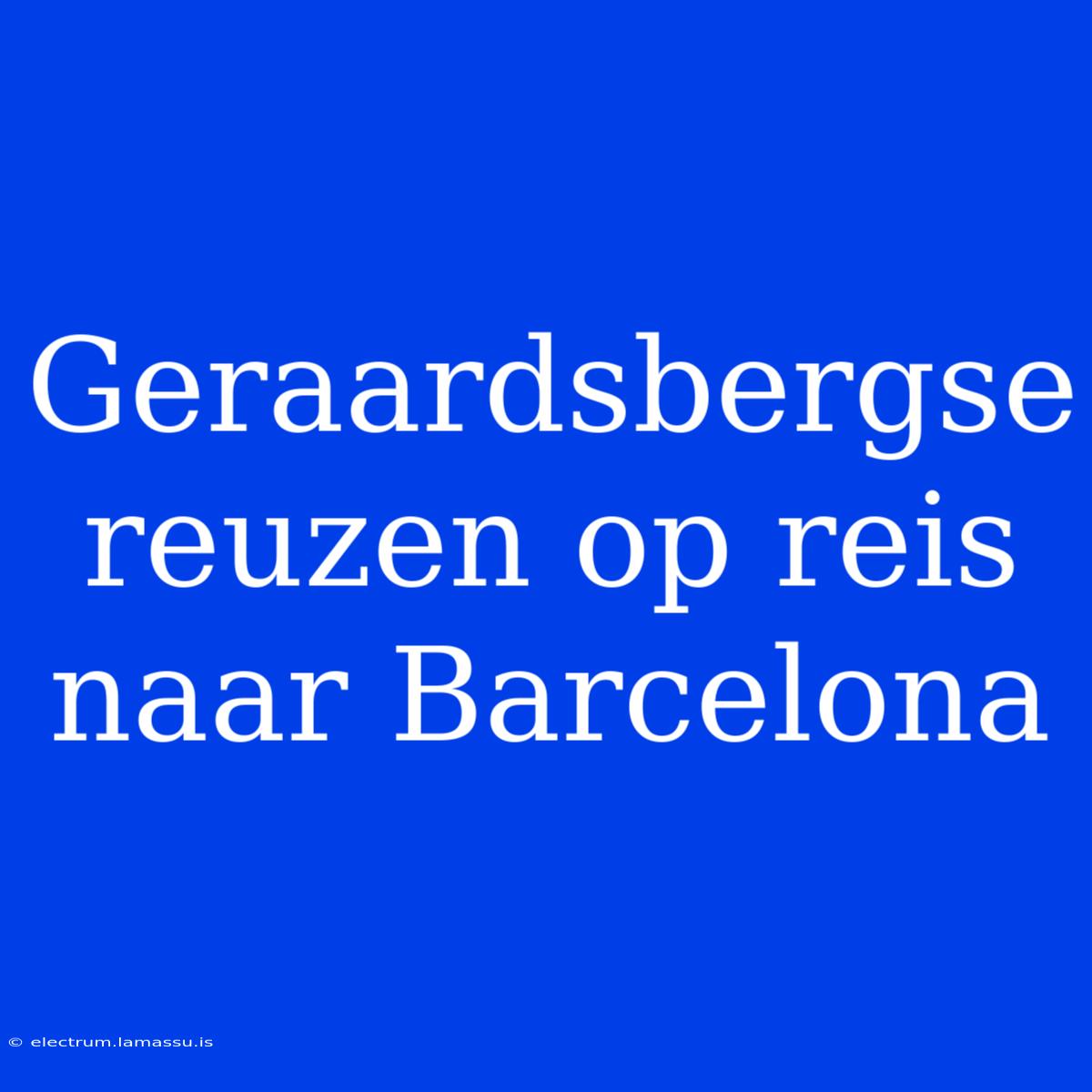 Geraardsbergse Reuzen Op Reis Naar Barcelona