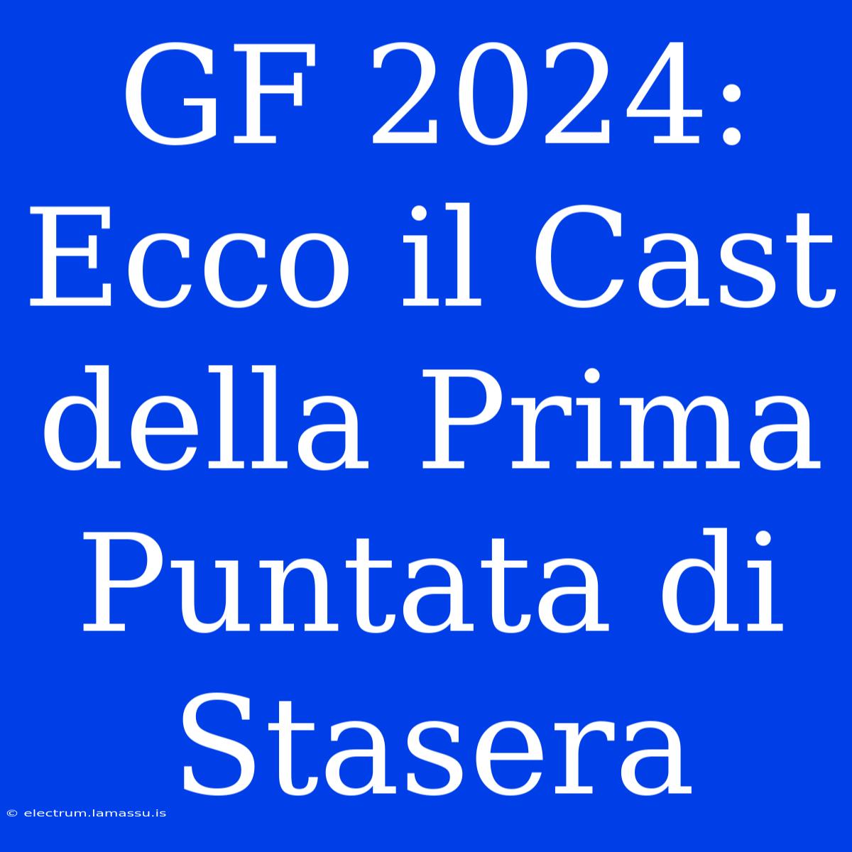 GF 2024: Ecco Il Cast Della Prima Puntata Di Stasera 