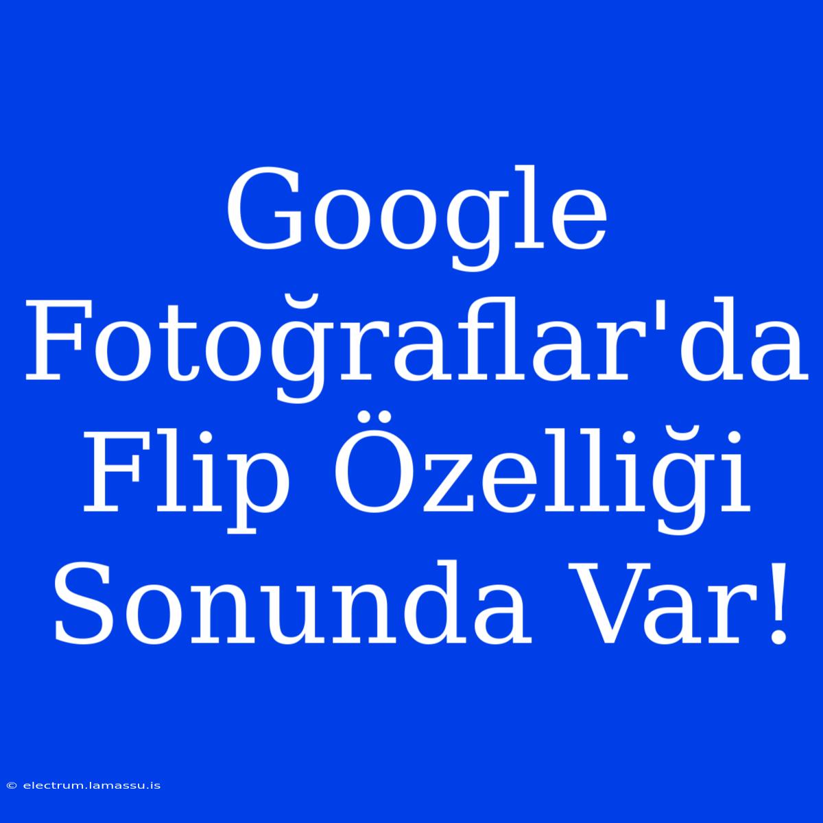 Google Fotoğraflar'da Flip Özelliği Sonunda Var!