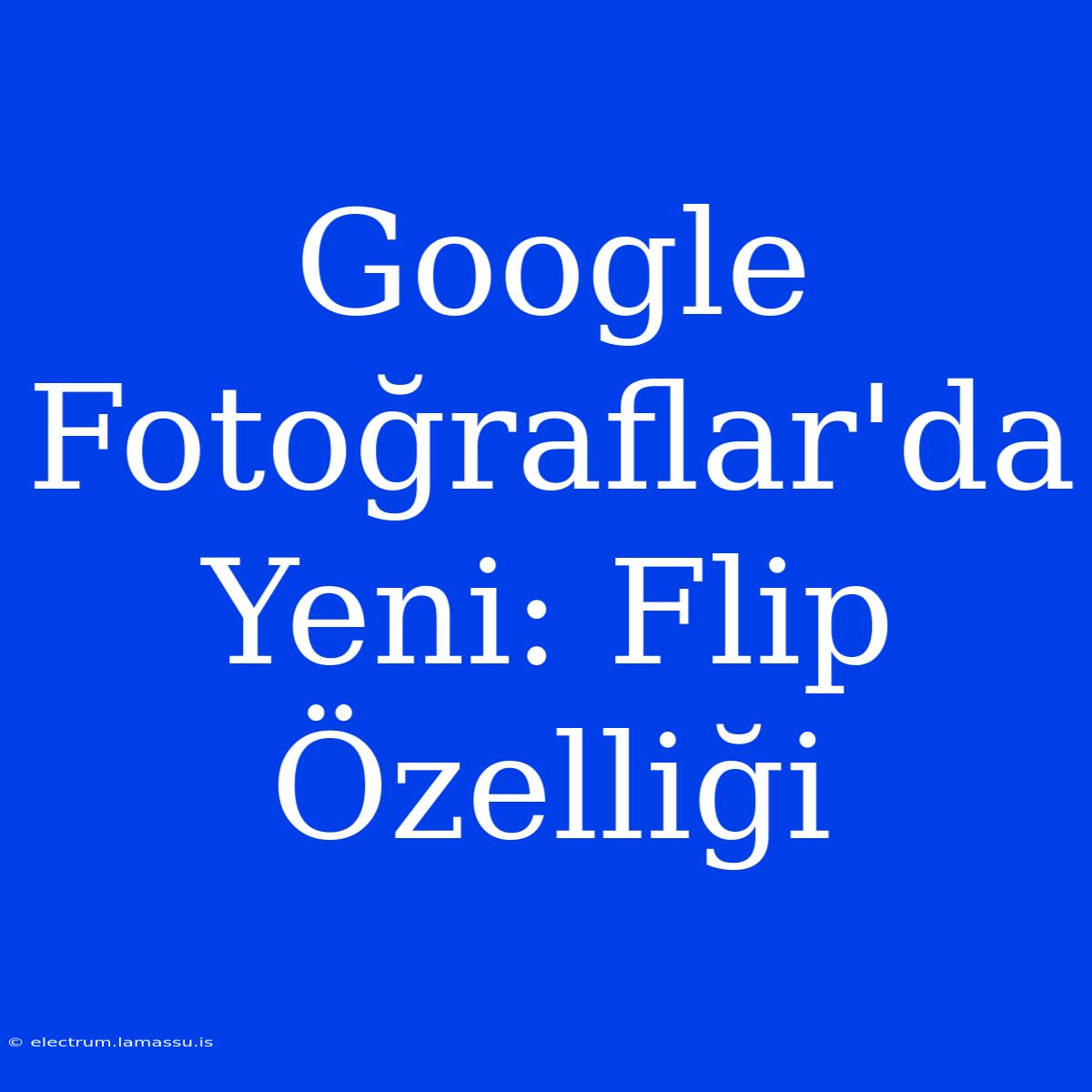 Google Fotoğraflar'da Yeni: Flip Özelliği