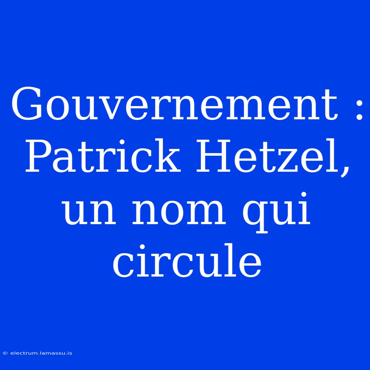 Gouvernement : Patrick Hetzel, Un Nom Qui Circule