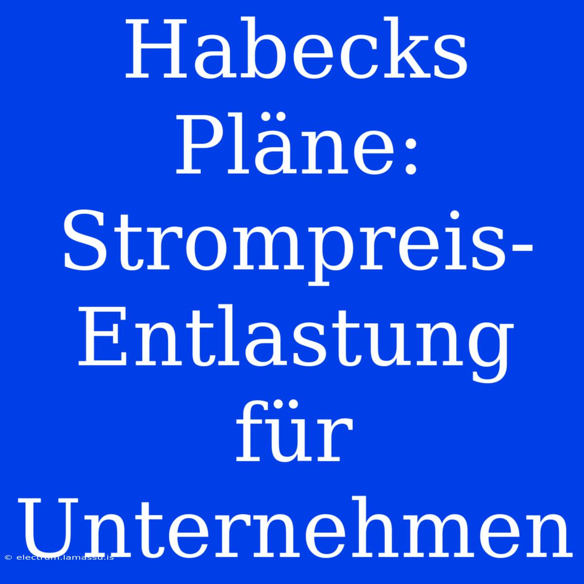 Habecks Pläne: Strompreis-Entlastung Für Unternehmen