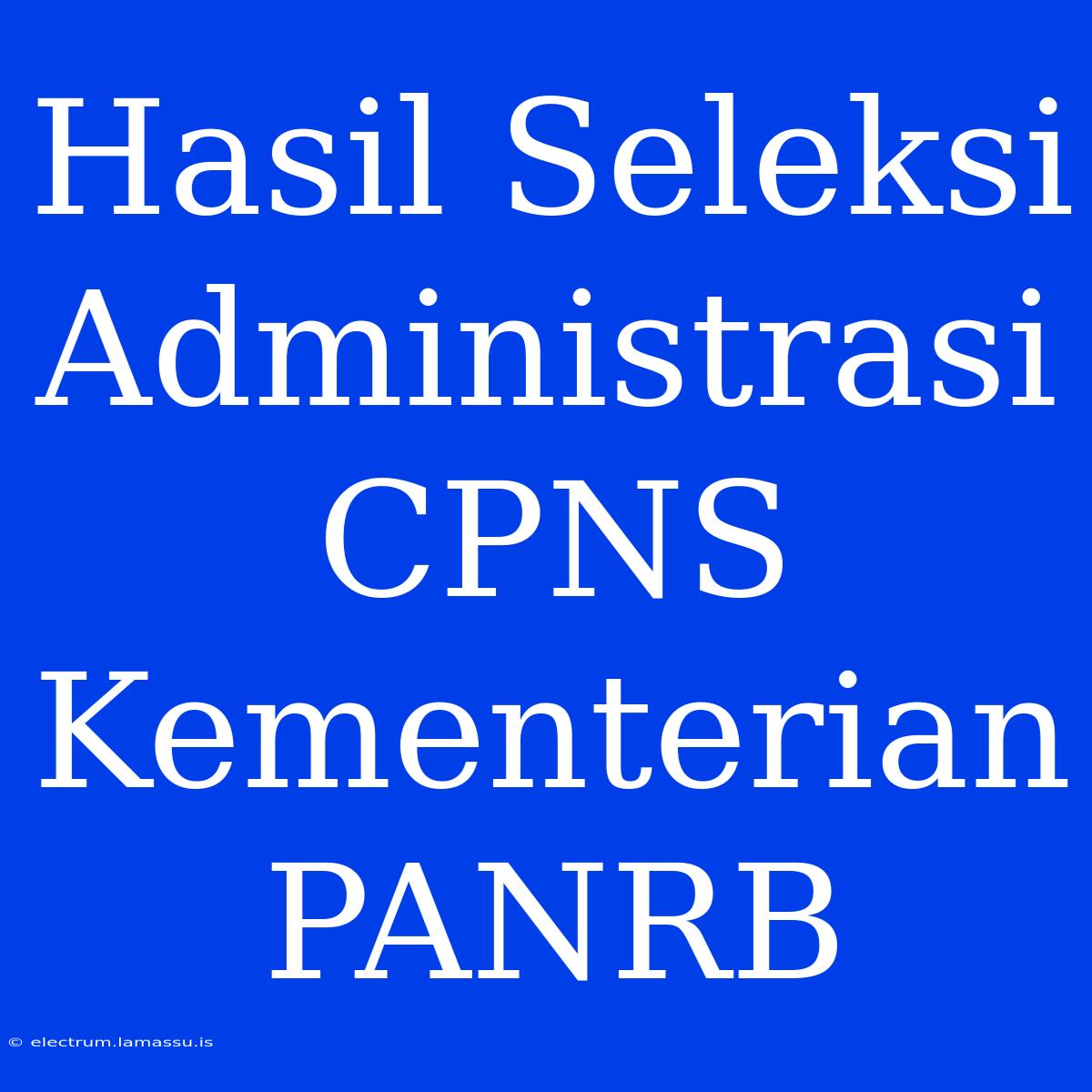 Hasil Seleksi Administrasi CPNS Kementerian PANRB