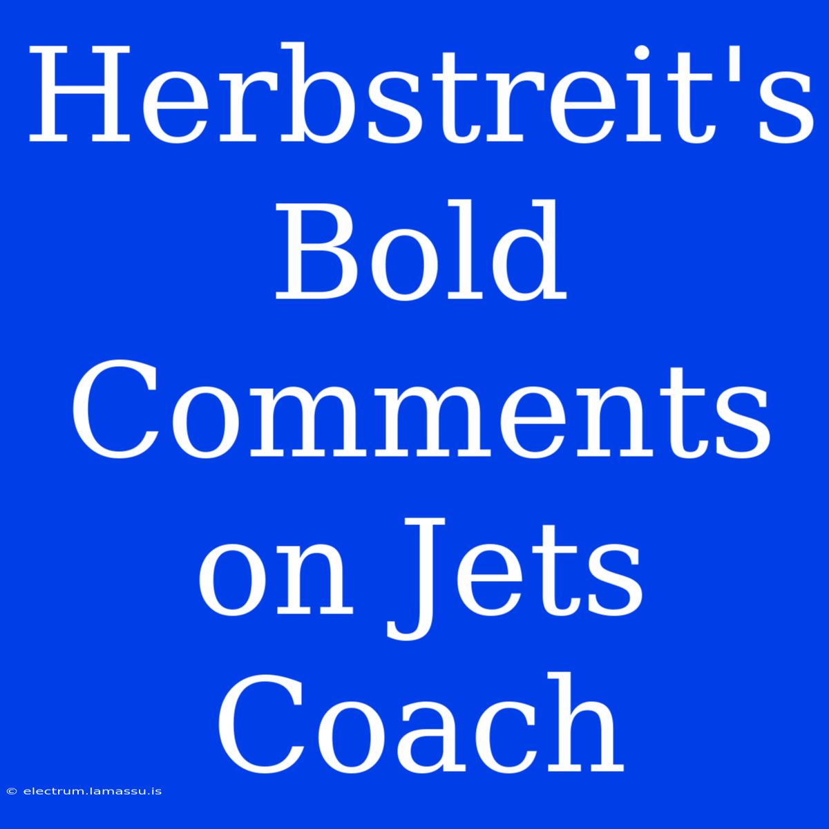 Herbstreit's Bold Comments On Jets Coach