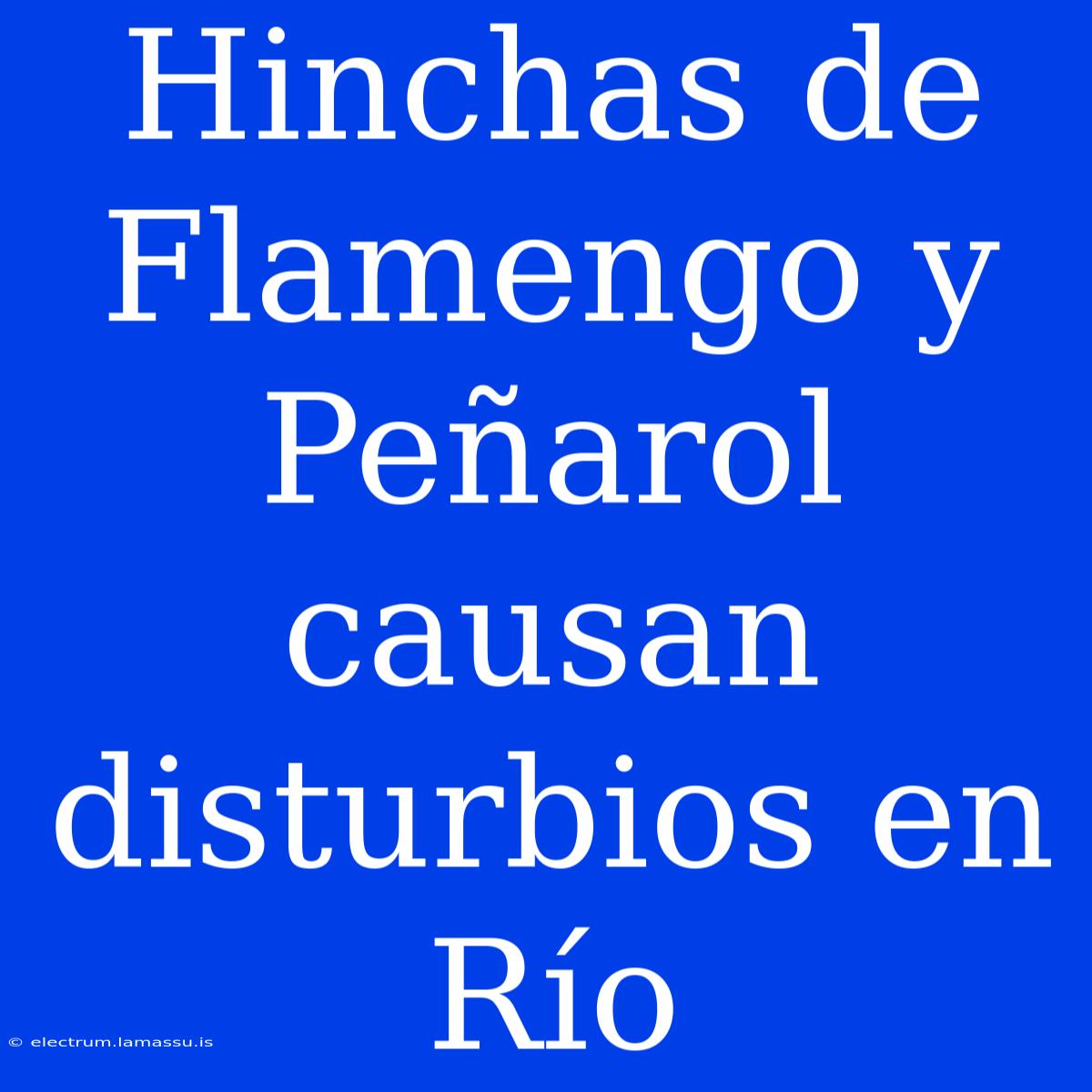 Hinchas De Flamengo Y Peñarol Causan Disturbios En Río