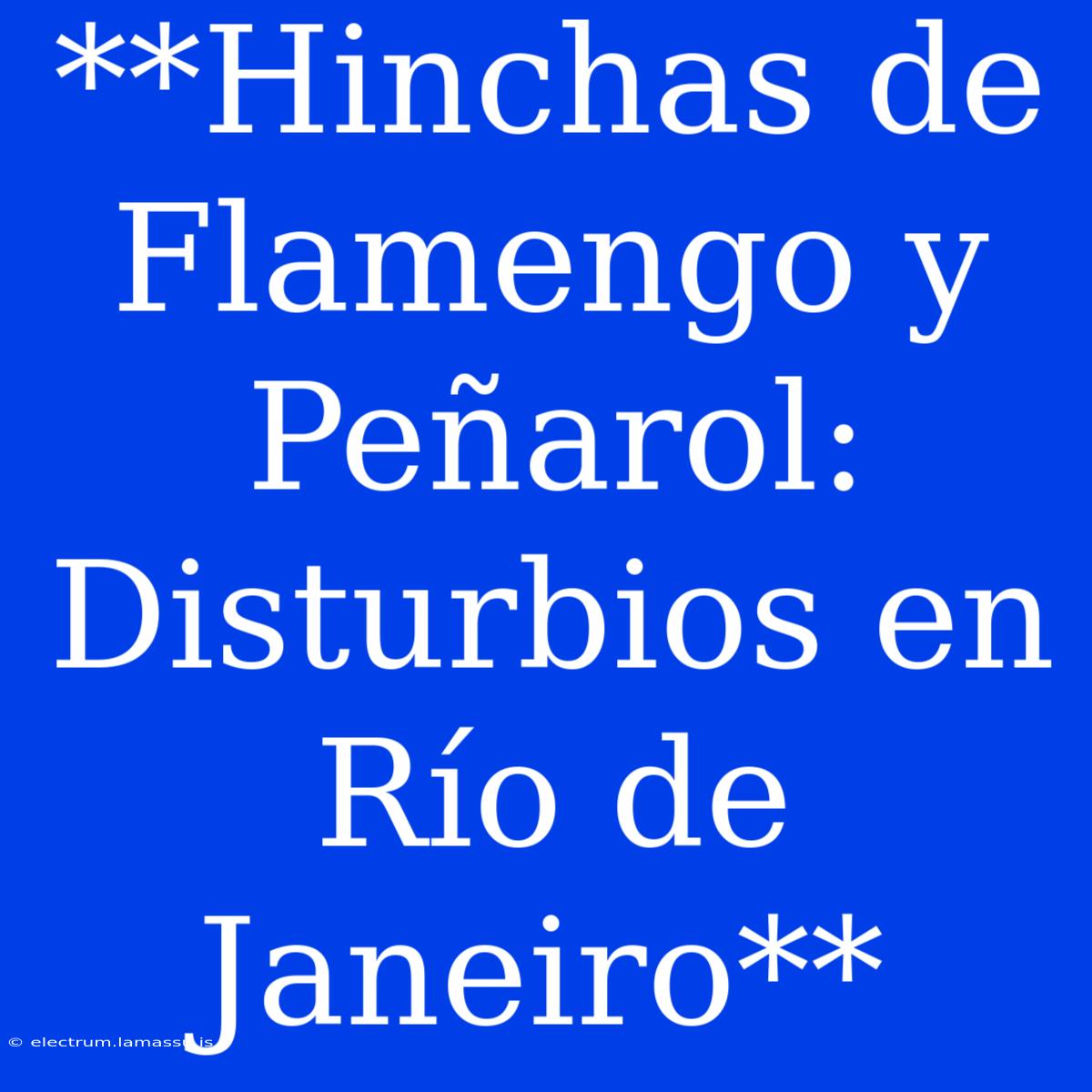 **Hinchas De Flamengo Y Peñarol: Disturbios En Río De Janeiro** 