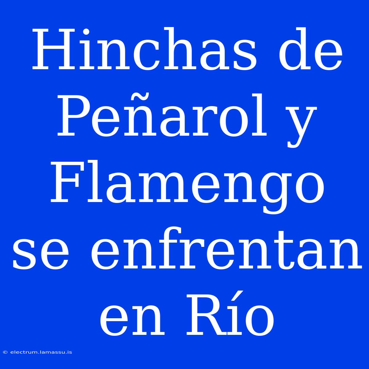 Hinchas De Peñarol Y Flamengo Se Enfrentan En Río