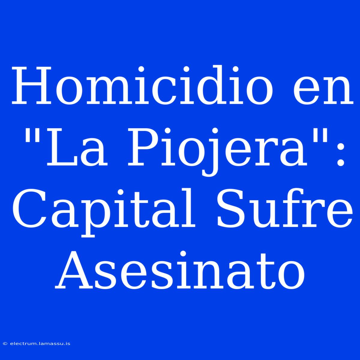 Homicidio En 