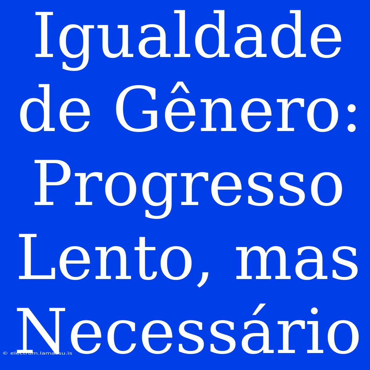 Igualdade De Gênero:  Progresso Lento, Mas Necessário